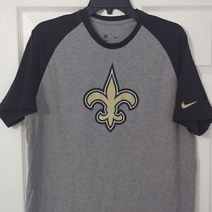 Nike New Orleans Saints Grey & Black Logo T-shirt. Men's Large.